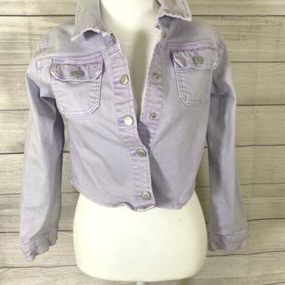 Cat & Jack girls Large 10/12 Lavender Jean Jacket Classic Design - Picture 3 of 9